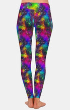 Laden Sie das Bild in den Galerie-Viewer, Ladies Colourful Rainbow Universe Printed Leggings