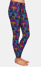 Carica l&#39;immagine nel visualizzatore di Gallery, Ladies Mandala Elements Of Paisley And Dragonfly Printed Leggings