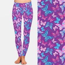 Cargar imagen en el visor de la galería, Ladies Beautiful Butterflies Digital Printed Leggings