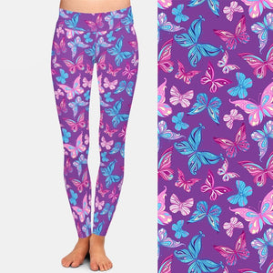 Ladies Beautiful Butterflies Digital Printed Leggings