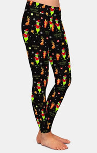 Ladies Grinch - Christmas Is Mine Fashion Brushed Leggings