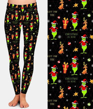 Load image into Gallery viewer, Ladies Grinch - Christmas Is Mine Fashion Brushed Leggings