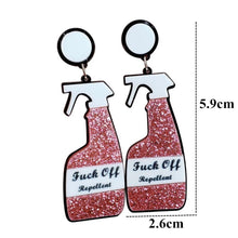 Load image into Gallery viewer, Glitter Repellent Spray &amp; Champagne Bottle Drop Earrings