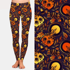 Ladies Assorted Halloween Printed Leggings
