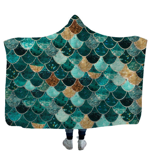 Mermaid Scale 3D Printed Sherpa Fleece Blanket