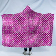Cargar imagen en el visor de la galería, Mermaid Scale 3D Printed Sherpa Fleece Blanket