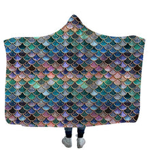 Carica l&#39;immagine nel visualizzatore di Gallery, Mermaid Scale 3D Printed Sherpa Fleece Blanket