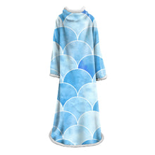 Carica l&#39;immagine nel visualizzatore di Gallery, Mermaid Scales 1 Piece Blanket With Sleeves - Sherpa Fleece Microfiber Warm