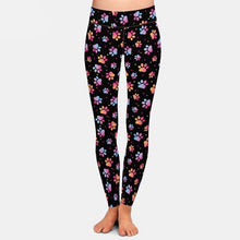 Carica l&#39;immagine nel visualizzatore di Gallery, Ladies Fashion Assorted Paw Print Patterned Leggings