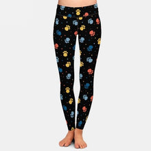 Cargar imagen en el visor de la galería, Ladies Fashion Assorted Paw Print Patterned Leggings