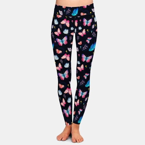 Ladies Colourful 3D Butterflies Printed Leggings