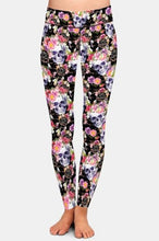 Load image into Gallery viewer, Womens 3D Skulls with Beautiful Flowers Printed Leggings