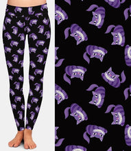 Load image into Gallery viewer, Ladies Purple Cartoon Cats Printed Leggings