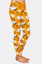 Load image into Gallery viewer, Ladies Assorted Fashion Halloween Witch Bat Ghost Printed Leggings