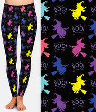 Load image into Gallery viewer, Ladies Assorted Fashion Halloween Witch Bat Ghost Printed Leggings