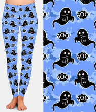 Cargar imagen en el visor de la galería, Ladies Assorted Fashion Halloween Witch Bat Ghost Printed Leggings