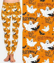 Load image into Gallery viewer, Ladies Assorted Fashion Halloween Witch Bat Ghost Printed Leggings