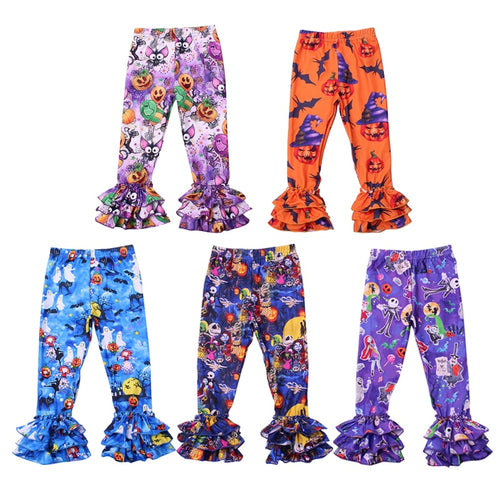 Girls Halloween Boutique Milk Silk Ruffle Pants