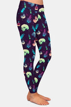 Carica l&#39;immagine nel visualizzatore di Gallery, Halloween Style Crystals, Skulls And Potions Printed Brushed Leggings