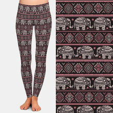 Charger l&#39;image dans la galerie, Ladies High Waist Fashion Cute Elephant Printed Leggings