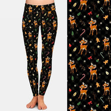 Cargar imagen en el visor de la galería, Ladies Fashion Christmas Deer Printed Leggings