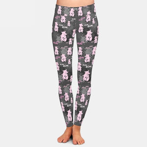 Ladies Super Soft Cute Pink Pigs Printed Leggings