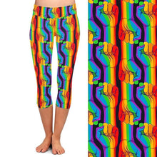 Load image into Gallery viewer, Ladies Gorgeous Rainbow Hands Printed Capri Leggings