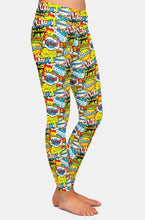 Load image into Gallery viewer, Ladies 3D Multicoloured Comic Digital Printed Leggings