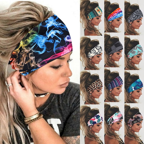 Printed Sports Wide Turban/Headband/Hair Wrap (list 2)