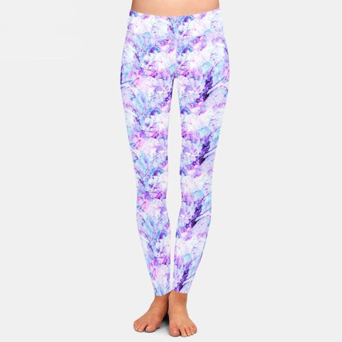 Ladies Beautiful Crystal/Marble Digital Printed Leggings