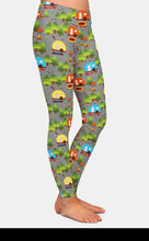 Cargar imagen en el visor de la galería, Womens Cute 3D Caravan/Camping Printed Leggings