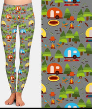 Carica l&#39;immagine nel visualizzatore di Gallery, Womens Cute 3D Caravan/Camping Printed Leggings