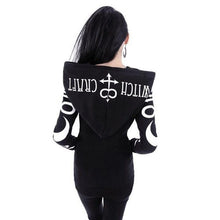 Cargar imagen en el visor de la galería, Womens Gothic Punk Witch/Moon Printed Sweatshirts