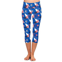 Charger l&#39;image dans la galerie, Ladies 3D American Flags &amp; Designs Printed Capri Leggings