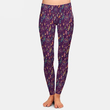 Laden Sie das Bild in den Galerie-Viewer, Ladies 3D Printed Purple Dreamcatcher Leggings