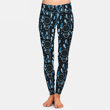 Load image into Gallery viewer, Ladies Blue Dream Catchers &amp; Feathers Printed Leggings