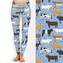 Load image into Gallery viewer, Ladies 3D Cute Cartoon Cows Printed Leggings
