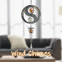 Cargar imagen en el visor de la galería, NEW Indoor/Outdoor Yinyang Wind Chime With Crystal Balls Pendant Feature