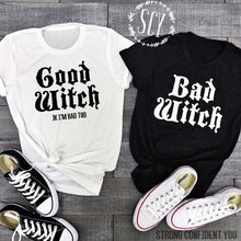 Laden Sie das Bild in den Galerie-Viewer, Ladies Bad Witch &amp; Good Witch Printed T-Shirts