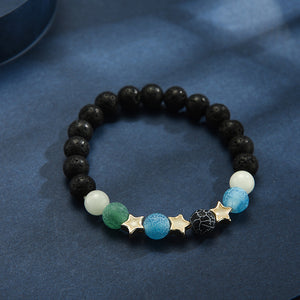 Natural Stones Luminous Glow In The Dark Bracelets With Charm