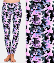 Cargar imagen en el visor de la galería, Ladies 3D Pink Camouflage Printed Leggings