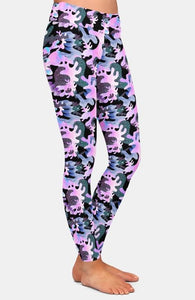 Ladies 3D Pink Camouflage Printed Leggings
