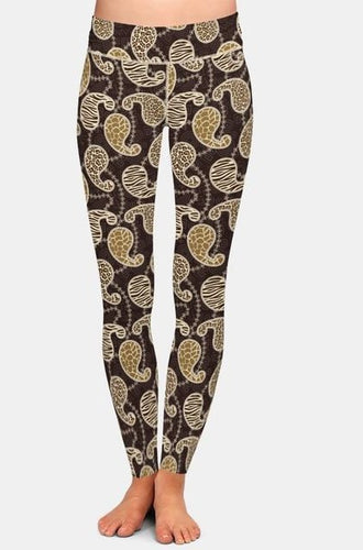 Ladies New Paisley Printed Fashion Leggings