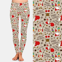 Load image into Gallery viewer, Ladies Beautiful Santa Seasons Greetings Printed Leggings