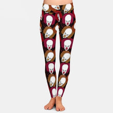 Laden Sie das Bild in den Galerie-Viewer, Ladies Fashion 3D Halloween, Scary Clowns &amp; Balloons Printed Leggings