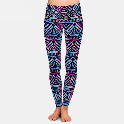 Ladies 3D Hand-Painted Tribal Style Printed Leggings