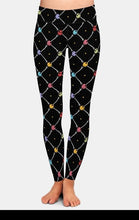 Cargar imagen en el visor de la galería, Ladies 3D Colourful Heads and Boney Hands Printed Leggings