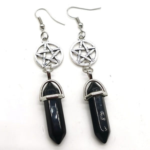Womens Fashion Crystals With Five-Pointed Star Dangle Earrings