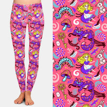 Cargar imagen en el visor de la galería, Ladies Alice In Wonderland Fashion Printed Leggings