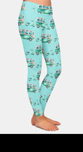 Load image into Gallery viewer, Ladies Watercolour Motorcycles &amp; Cars Printed Leggings